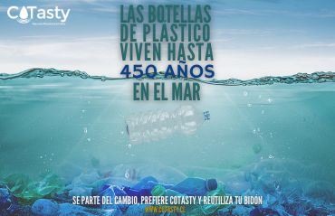 Las Botellas de plástico viven hasta 450 años en el mar